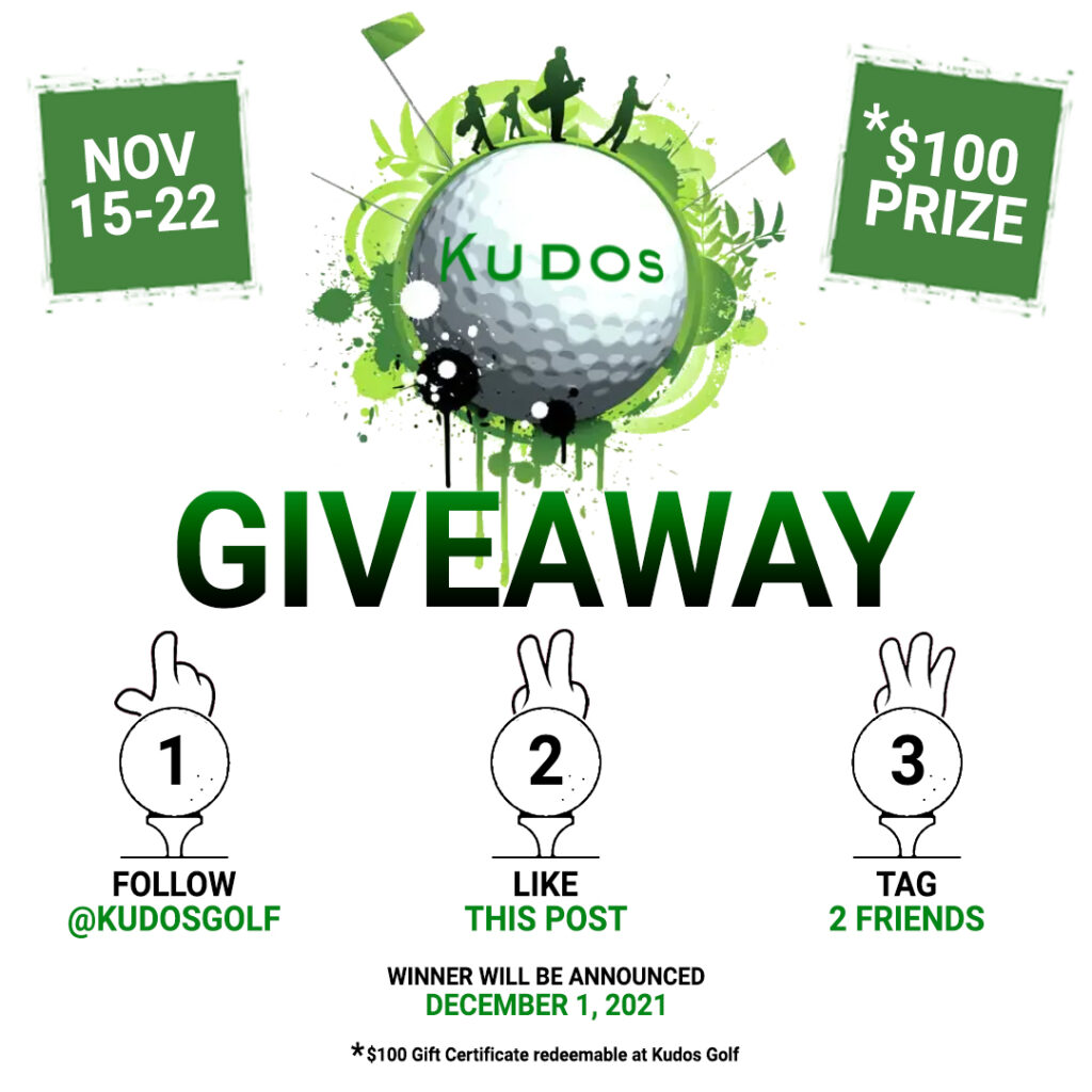 Giveaway promotion for Kudos Golf